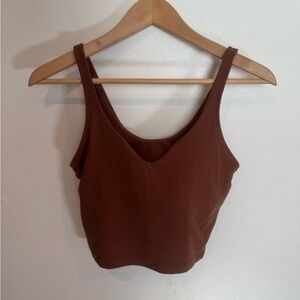 Lululemon Athletica Brown Cropped Fitted Tank Top